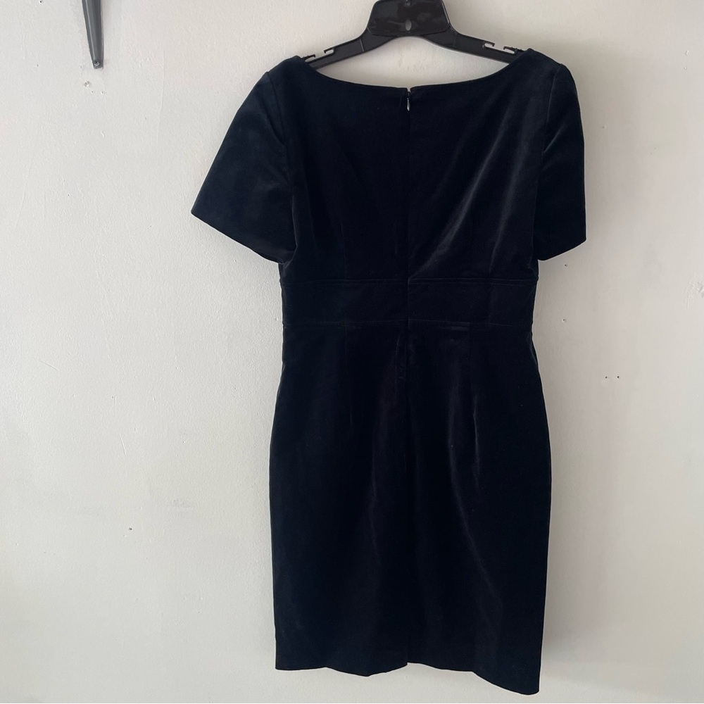 J. Crew square neck sheath dress in stretch velvet black 37517 - Picture 3 of 13